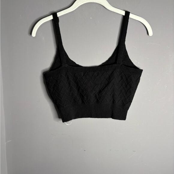 Charlie Holiday Black Cropped Pullover Sweater Tank Size 6 - Picture 5 of 6